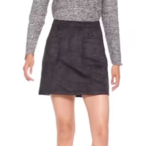 Old Navy Dresses & Skirts - Old Navy NWT Black Faux Suede Utility A-line Mini Skirt